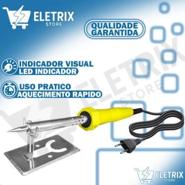 Imagem de Ferro de Solda Profissional 30W 127V com Suporte para Eletrônica - Sta