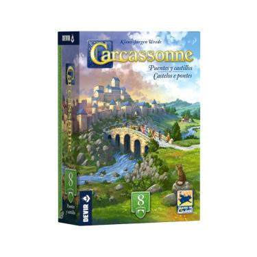 Imagem de Carcassonne Exp 8 - Castelos e Pontes Nova Edição Expansão de Jogo de Tabuleiro Devir