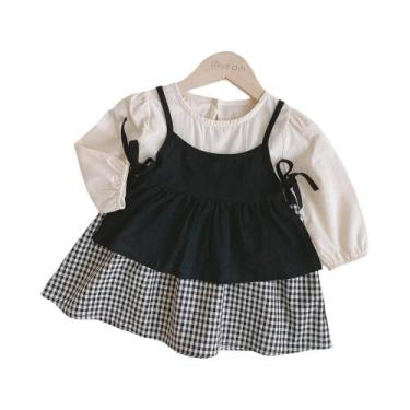 Imagem de Macacão Xadrez De Primavera Para Bebês Meninas, Roupa De Engatinhar, P