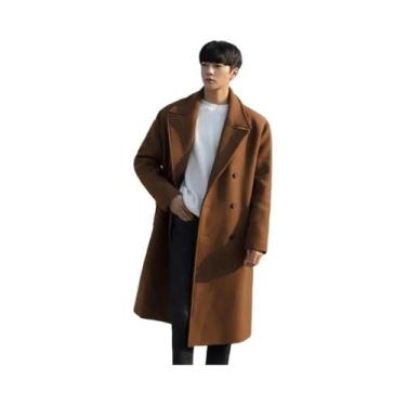 Imagem de Casaco Trench De Lã Masculino De Comprimento Médio, Moda Primavera 202