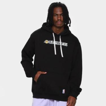 Imagem de Moletom NBA Los Angeles Lakers Mitchell & Ness Masculino, Preto, G