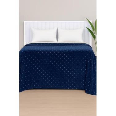 Imagem de Manta De Microfibra Estampa Poá Habitat Queen - Poá Azul, Poá Azul