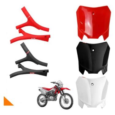 Imagem de Number Plate Crf 230 + Protetor De Quadro Chassi avtec, Preto/Preto