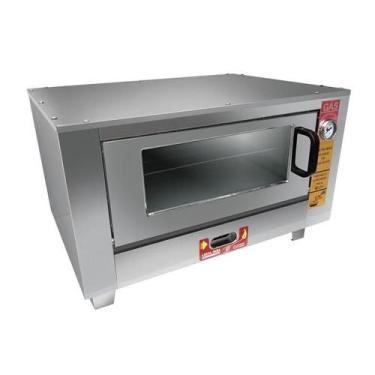 Imagem de Forno Gás 1 Câmara 20cm Confeitaria Assados c/ cavalete Inox 105x62x40