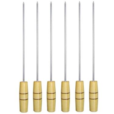 Imagem de Espetos mini para churrasco kit com 06 espetos - Riomar Equipesca