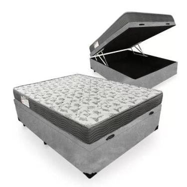 Imagem de Cama Box Baú Casal Suede + Colchão De Espuma D33 - Sereneprime - 138cm