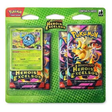 Imagem de Cartas Pokémon Blister Heróis Excelsos Komala /Tangela Copag -
