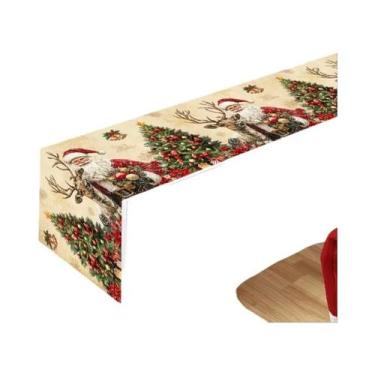 Imagem de Caminho De Mesa Vintage De Natal Com Papai Noel, Decorações Para Casa 