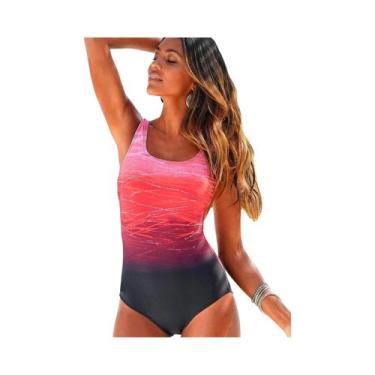 Imagem de Maiô plus Size Feminino Com Estampa E Costas Cruzadas 2024 Monokini - 