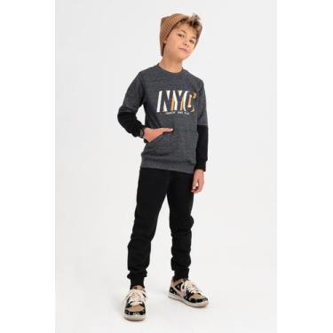 Imagem de Conjunto moletom felpado menino inverno - moda - Hrradinhos, Preto, 6