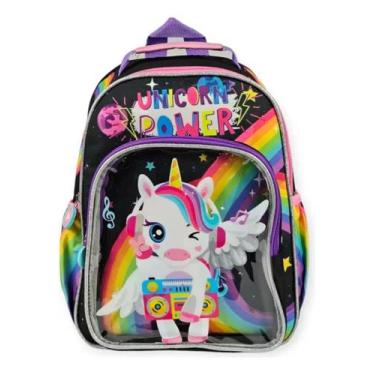 Imagem de Mochila grande unicórnio colorido - Banca da val