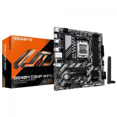 Imagem de Placa Mãe Gigabyte B840M D3HP WiFi6E, Chipset B840, AMD AM5, mATX, DDR