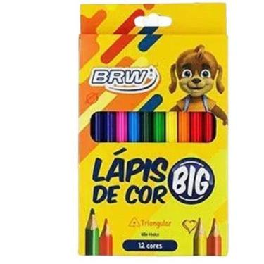 Imagem de Lápis De Cor Feito Em Resina Plástica Triangular C/12 cores - brw