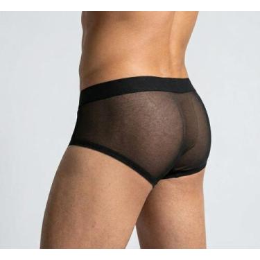 Imagem de Cueca Mini Boxer Masculina Transparente em Tule John Skull, P, Branco