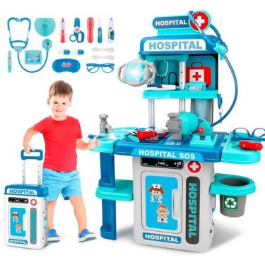 Imagem de Kit Médico Brinquedo Interativo Com Maleta Monitor Cardiaco Com Luz So