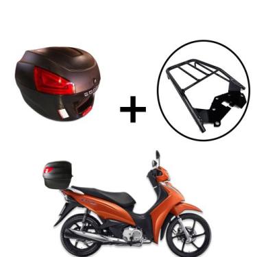 Imagem de Baú Bauleto Awa Pross 29l + bagageiro de Biz 2018+, Preto