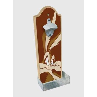 Imagem de Abridor De  Garrafa  Coyote Looney Tunes Madeira 40164 - Btc Decor