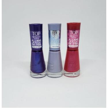 Imagem de Esmalte Top Beauty Coleção O Lado Doce da Vida 3 und - Rosa e Roxo
