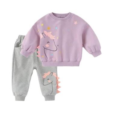 Imagem de Conjunto De Roupas Casuais Para Meninas Bebê Primavera Outono 2 Peças 