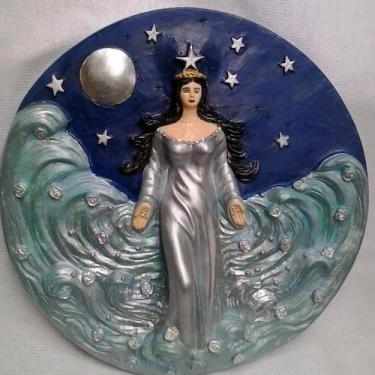 Imagem de Placa decorativa  mandala iemanjá 36 cm - guias brajas ogunhÊ