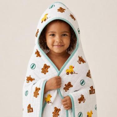 Imagem de Toalha de Banho Toalhão Bebe Criança Grande RN Soft Capuz de Fralda 10
