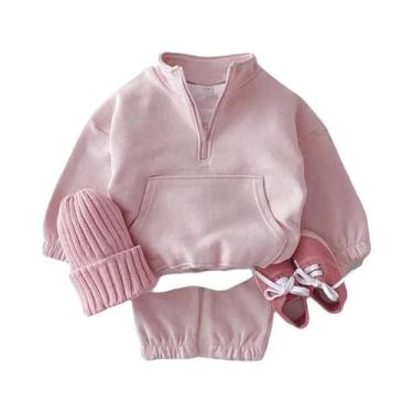 Imagem de Conjunto De 2 Peças De Moletom Com Capuz E Calça Para Bebês Meninos E 