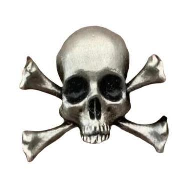 Imagem de Broche Gótico De Caveira Para Halloween, Distintivo De Metal Vintage E