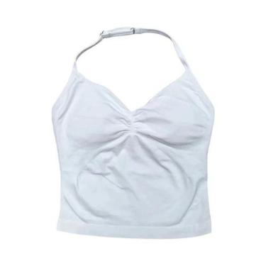 Imagem de Conjunto De Yoga Sem Costura De 2 Peças: Top Halter Acolchoado Feminin