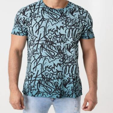 Imagem de Camiseta Masculina Slim Fit Art Full Azul Petróleo Biotwo