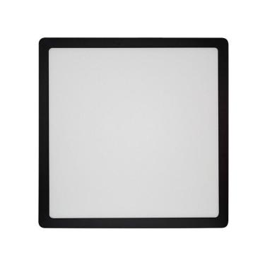 Imagem de Painel de Led Blumenau Quadrado de Sobrepor 24W Bivolt Preto 4100K Luz Neutra