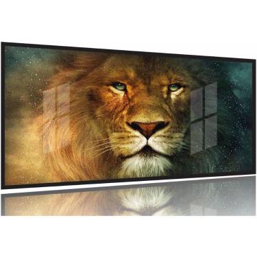 Imagem de Quadros Decorativos Leão de Judá Animal Sala Quarto 130x60 Moldura Preta 2x2