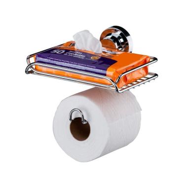 Imagem de Suporte Papel Higiênico Porta Objetos Ventosa