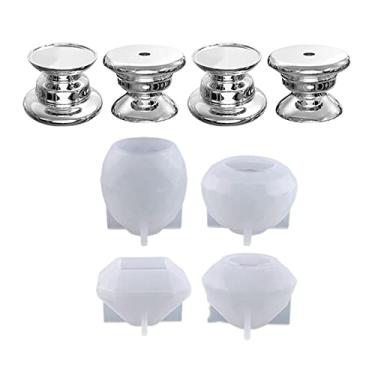 Imagem de Generic Puxadores transparentes Molde de silicone Moldes de fundição de resina DIY Epóxi Puxadores de fabricação de velas para fabricação de joias para