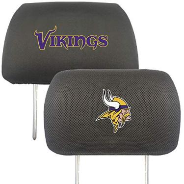 Imagem de FANMATS NFL Minnesota Vikings Capas para encosto de cabeça automotivo, cores de equipe, tamanho único