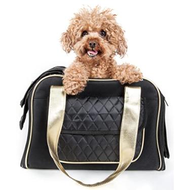 Imagem de Bolsa Pet Life 'Mystique' aprovada por companhias aéreas, design de moda, bolsa de transporte para cães, tamanho único, preta