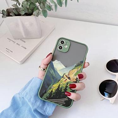 Imagem de Capa de telefone pintada à mão para iphone x xs max xr capa de cenário capa dura à prova de choque para iphone 6s 7 8 plus se 2 12 13 11 pro max, matcha sjfj 3, para iphone 13 mini