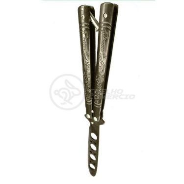 Imagem de Knife Black Butterfly Preta Borboleta Dobrável Inox