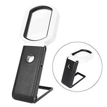 Imagem de Qudai Lupa portátil Lupa multifuncional 10X / 25X Ampliação ajustável Espelho de leitura quadrado dobrável com 6 luzes LED 2 luzes NP