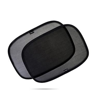 Imagem de Cortina de janela de carro Leo & Ella - (pacote com 2) - 48,28 x 30,48 cm Protetor de sol para janelas de carro - Proteção contra raios solares, reflexos e UV para seu filho - Janela lateral de bebê Carro sol