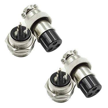 Imagem de Conector de painel fêmea Hxchen de metal macho GX20 prata plugue de aviação, X2019050549, GX20-3P