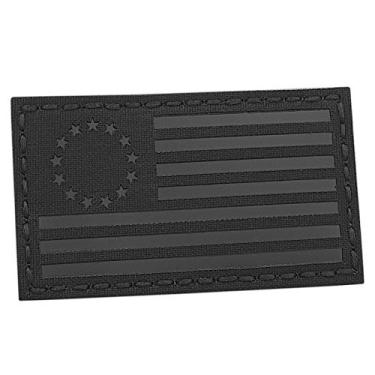 Imagem de IR Blackout Betsy Ross Bandeira Americana 2 x 3,5 IFF Moral Tático Adesivo de Fecho de Toque