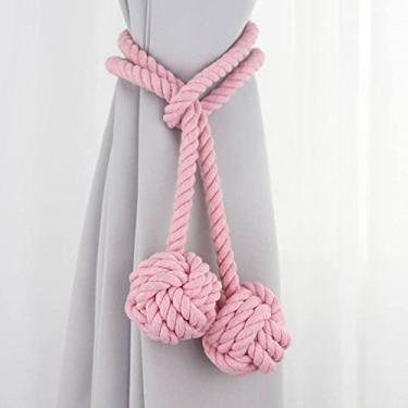 Imagem de Suportes de cortina Simples estilo europeu alça de cortina multicolor borla alça de corda de algodão acessórios de cortina de gancho de poliéster-algodão, H3,2 PCS