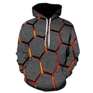 Imagem de BAIBOS Moletom com capuz outono e inverno impressão 3D pulôver jaqueta