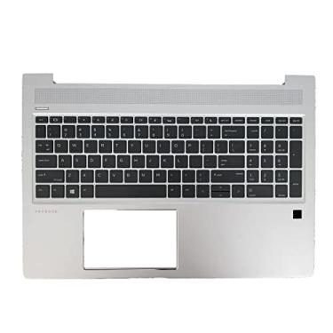 Imagem de LTPRPTS Substituição da capa superior para laptop Palmrest retroiluminado peça de montagem do teclado para HP ProBook 450 G6 450 G7 L45090-001 prata