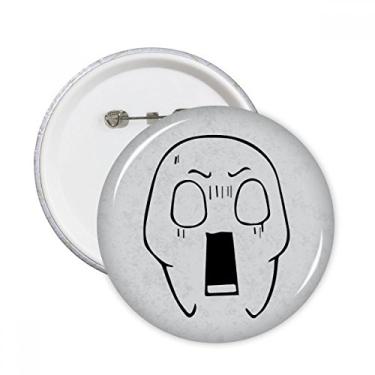 Imagem de Boca grande choque preto padrão feliz pinos redondos crachá botão emblema decoração acessório 5 peças