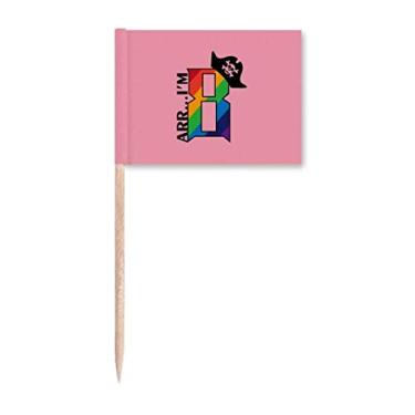 Imagem de Oito chapéu de pirata arco-íris art déco presente moda palito de dente marcadores decoração de festa