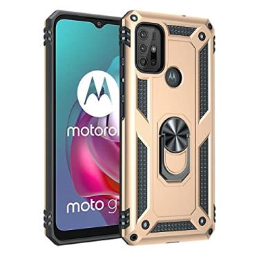 Imagem de Caso de capa de telefone de proteção Para o caso móvel Motorola Moto G30 com caixa de suporte magnético, proteção à prova de choque pesada para Motorola Moto G10 / G20 / G10 Poder (Color : Gold)
