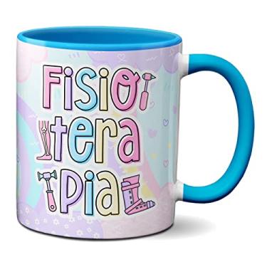 Imagem de Caneca Fisioterapia Profissão Fisioterapeuta Presente Fofo (Azul)