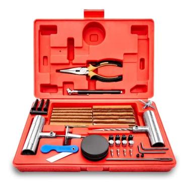 Imagem de TOOLUXE Kit de reparo de pneu resistente universal 50003L | Pacote econômico de 57 peças | Corrigir furos e planilhas | Ideal para carros, caminhões, motocicletas, ATV, jipes, veículos off-road
