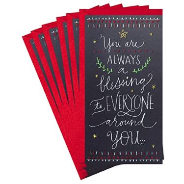 Imagem de Hallmark Pacote de porta-cartões de presente ou dinheiro de Natal, You Are a Blessing (6 cartões de Natal com envelopes)